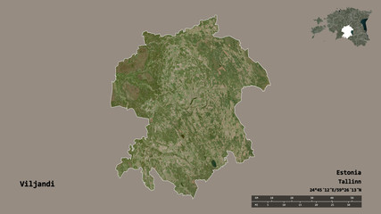 Viljandi, county of Estonia, zoomed. Satellite