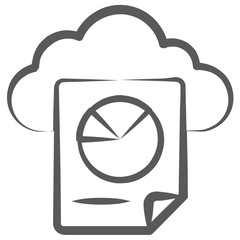 
Pie chart with cloud showcasing cloud analytics icon
