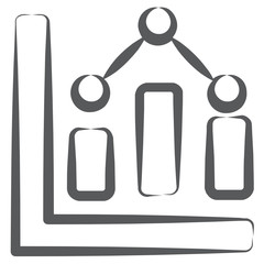 
Icon of graphical statistics in doodle design, editable vector 
