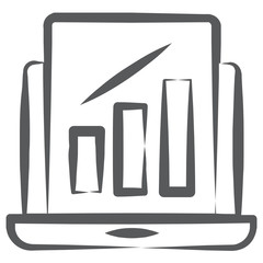 
Online business report  icon in hand drawn style 
