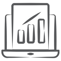 
Online data chart showing concept of web statistics icon
