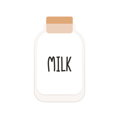 Bottle milk cartoon vector. Bottle milk logo design.