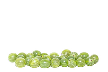 Gooseberries on a white background.