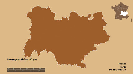 Auvergne-Rhône-Alpes, region of France, zoomed. Pattern