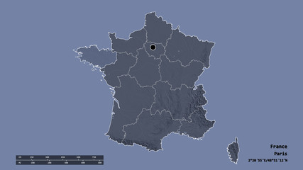 Location of Bretagne, region of France,. Administrative