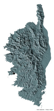 Corse, region of France, on white. Administrative