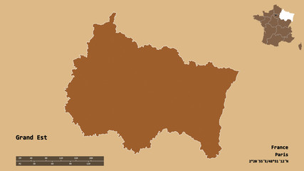 Grand Est, region of France, zoomed. Pattern
