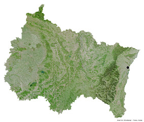 Grand Est, region of France, on white. Satellite © Yarr65