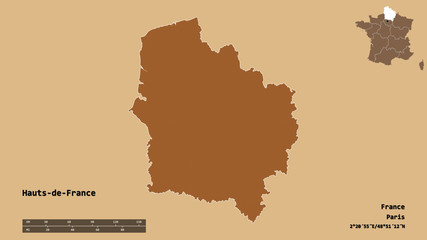 Hauts-de-France, region of France, zoomed. Pattern