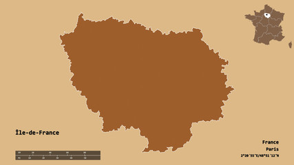 Île-de-France, region of France, zoomed. Pattern