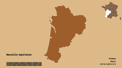 Nouvelle-Aquitaine, region of France, zoomed. Pattern