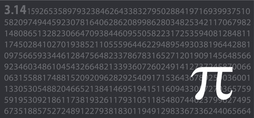 Happy PI day, 14 march, The number π is a mathematical constant ( 3.14 3,14 3/14 ) symbol. Fun vector maths icon or sign banner. Ratios letters formula structure. Archimedes constant irrational number