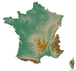 France on white. Relief