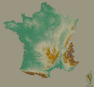 France on solid. Relief