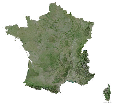 France on white. Satellite
