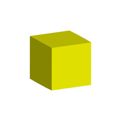 3d yellow cube