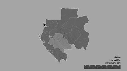 Obraz premium Location of Ngounié, province of Gabon,. Bilevel