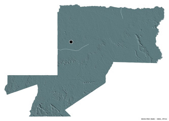Wouleu-Ntem, province of Gabon, on white. Administrative