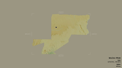 Wouleu-Ntem - Gabon. Bounding box. Relief