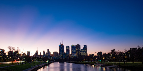 Melbourne skyline at dusk