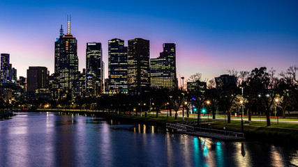 Fototapeta na wymiar Melbourne skyline at night