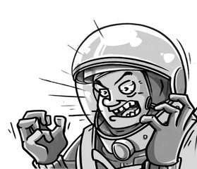 angry astronaut landing down comics