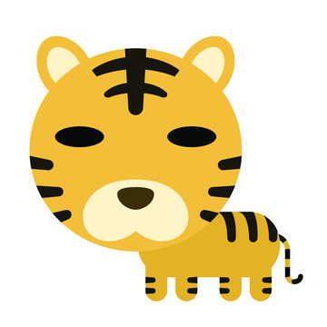 Icon-style Straight face animal (tiger)
