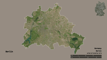 Berlin, state of Germany, zoomed. Satellite