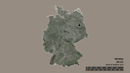 Location of Hamburg, state of Germany,. Satellite