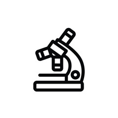 Microscope thin icon isolated on white background, simple line icon for your work.