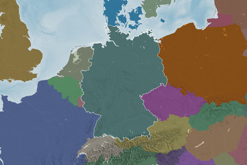 Germany outlined. Administrative