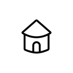 Barbarian house thin icon isolated on white background, simple line icon for your work.