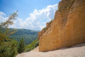 Lame Rosse Volcanic mountain formations in italy , taken in Marche region, italy, , europe