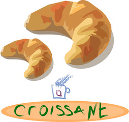 Two delicious croissants healthy food