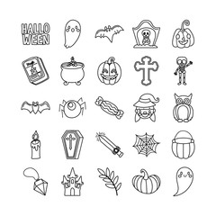 bundle of twenty five halloween set icons