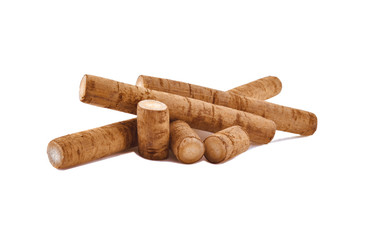 burdock roots or kobo isolated on white background