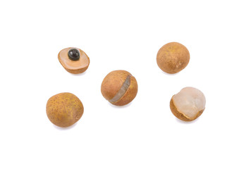 longan. fresh longan isolated on white background