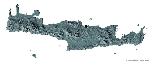 Crete, decentralized administration of Greece, on white. Administrative © Yarr65