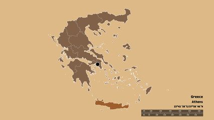 Location of Crete, decentralized administration of Greece,. Pattern