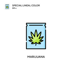 Marijuana Special lineal color icon. Illustration symbol design template for web mobile UI element. Perfect color modern pictogram on editable stroke.