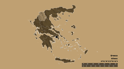 Obraz premium Location of Western Macedonia, decentralized administration of Greece,. Administrative