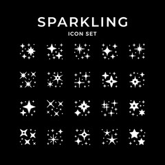Set icons of sparkling and twinkling