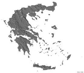 Greece on white. Bilevel