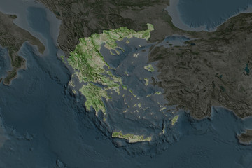 Greece. Neighbourhood desaturated. Satellite
