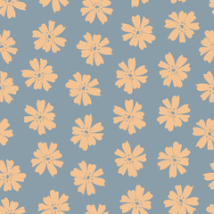 Open flower vector seamless pattern background.