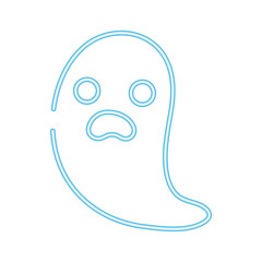 halloween ghost style neon icon