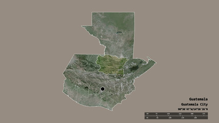 Location of Alta Verapaz, department of Guatemala,. Satellite