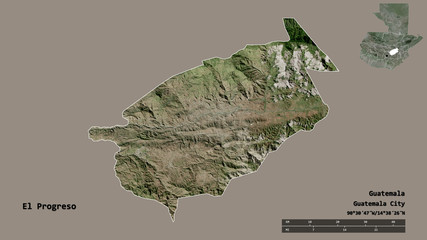 El Progreso, department of Guatemala, zoomed. Satellite