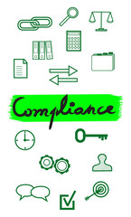 Compliance concept on white background