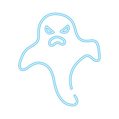 halloween ghost floating neon style icon
